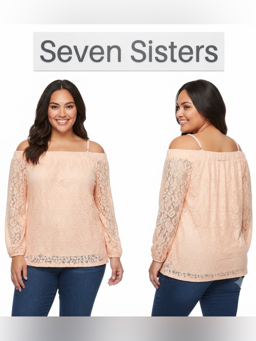 Seven Sisters Lace Off Shoulder Blouse NWT Large